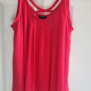 Torrid Brand Plus Size Spaghetti Strap Blouse, Pink, size 0 Torrid Size